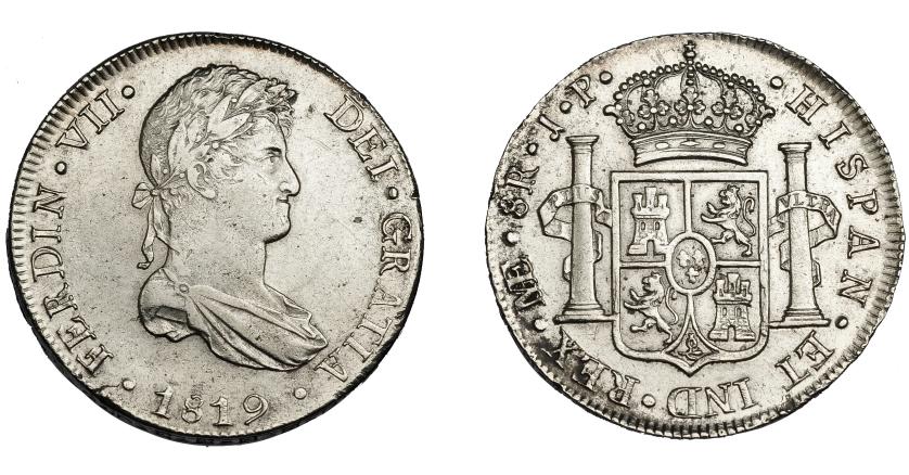 648   -  FERNANDO VII. 8 reales. 1819. Lima. JP. VI-1050. Ligeramente abrillantada. MBC+/EBC.