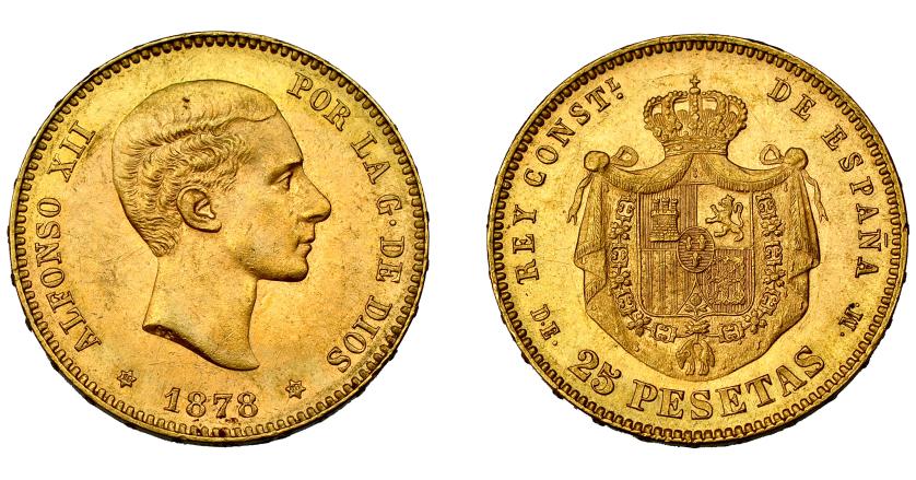 738   -  ALFONSO XII. 25 pesetas. 1878*18-78. Madrid. DEM. VII-105. EBC-.