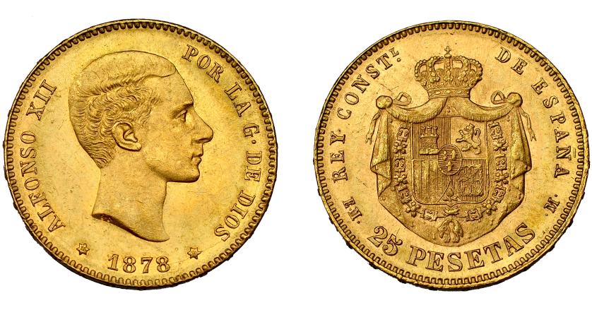 739   -  ALFONSO XII. 25 pesetas. 1878*18-78. Madrid. EMM. VII-106. EBC-.