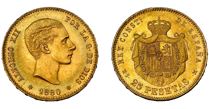 745   -  ALFONSO XII. 25 pesetas. 1880*18-80. Madrid. MSM. VII-108. EBC/EBC+.