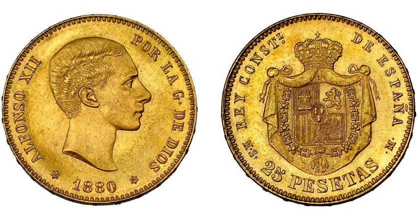 749   -  ALFONSO XII. 25 pesetas. 1880*18-80. Madrid. MSM. VII-108. EBC-.