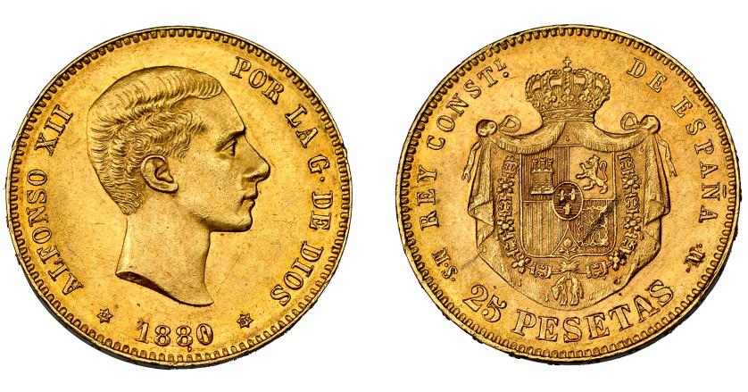 752   -  ALFONSO XII. 25 pesetas. 1880*18-80. Madrid. MSM. VII- 108. EBC-.