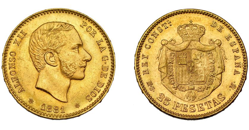 756   -  ALFONSO XII. 25 pesetas. 1881*18-81. Madrid. MSM. VII-110. EBC.