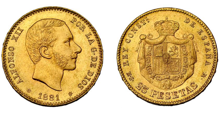 759   -  ALFONSO XII. 25 pesetas. 1881*18-81. Madrid. MSM. VII- 110. EBC+.