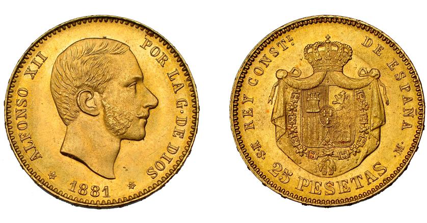 760   -  ALFONSO XII. 25 pesetas. 1881*18-81. Madrid. MSM. VII-110. EBC.