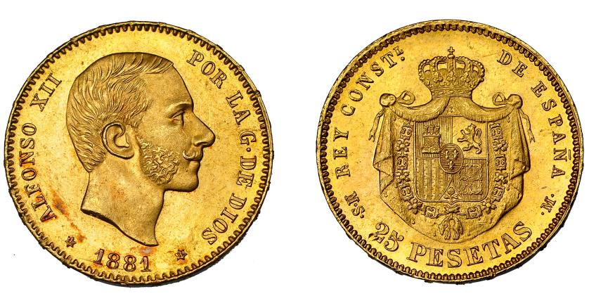 762   -  ALFONSO XII. 25 pesetas. 1881*18-81. Madrid. MSM. VII-110. EBC.