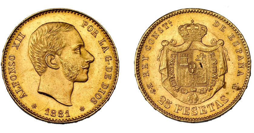 763   -  ALFONSO XII. 25 pesetas. 1881*18-81. Madrid. MSM. VII-110. EBC-. 