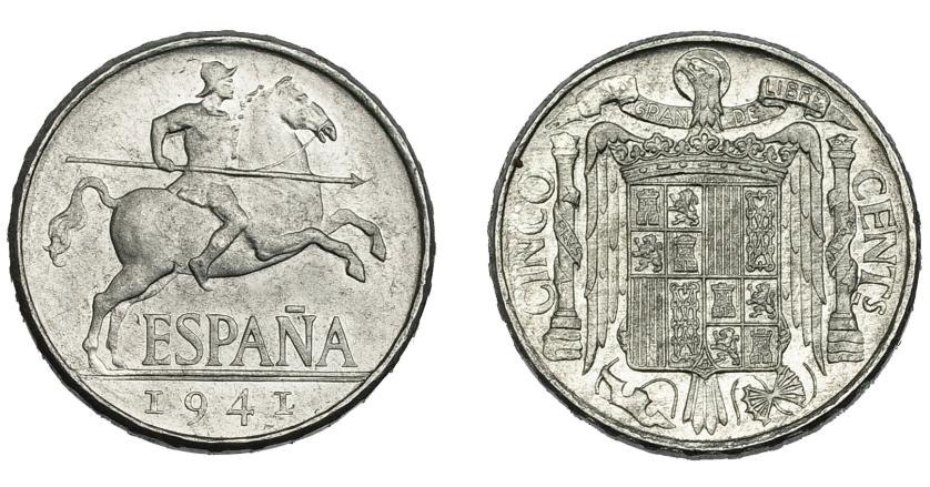 786   -  FRANCISCO FRANCO. 5 céntimos 1941. Madrid. VI-272. SC.