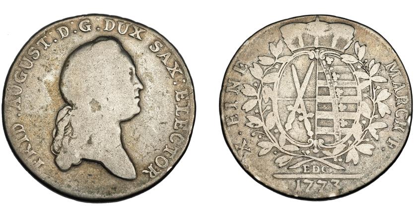 832   -  MONEDAS EXTRANJERAS. ALEMANIA Y ESTADOS ALEMANES. Sajonia. Federico augusto. Tálero. 1773. DAV- 2690. KM-131. BC/BC+.