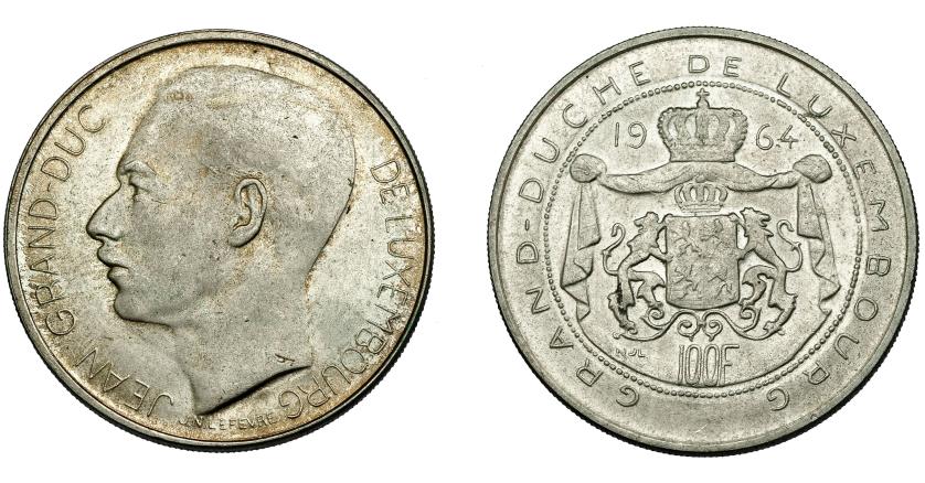 948   -  MONEDAS EXTRANJERAS. LUXEMBURGO. 100 francos. 1964. KM-54. EBC-.