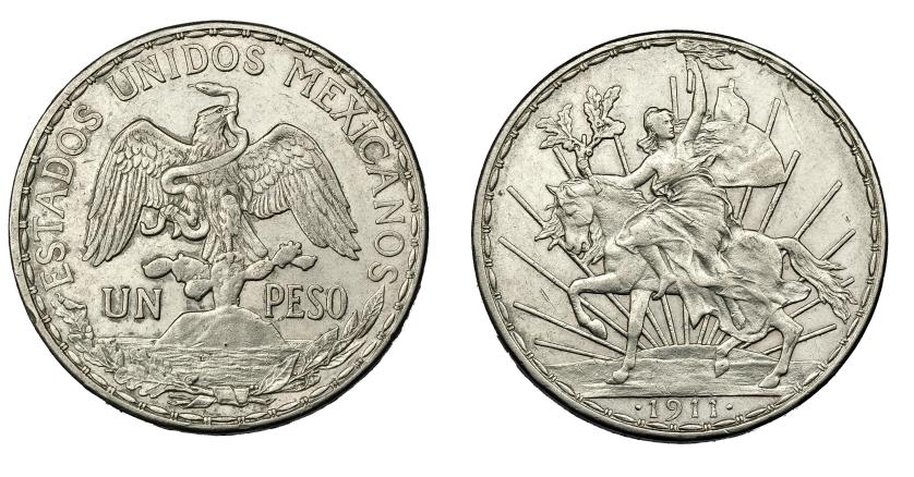 954   -  MONEDAS EXTRANJERAS. MÉXICO. Peso. 1911. KM-453. MBC+.