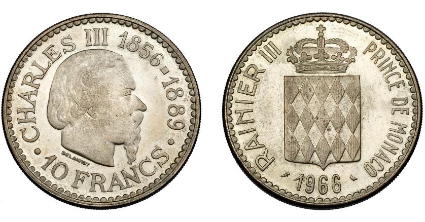 958   -  MONEDAS EXTRANJERAS. MÓNACO. 10 francos. 1966. KM-146. EBC.