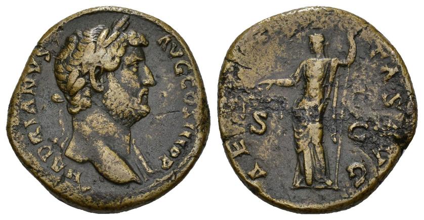 368   -  ADRIANO. Sestercio. Roma (137-138).