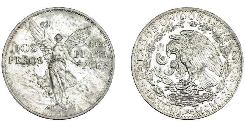 1129   -  MONEDAS EXTRANJERAS. MÉXICO. 2 pesos. 1921. KM-462. EBC.