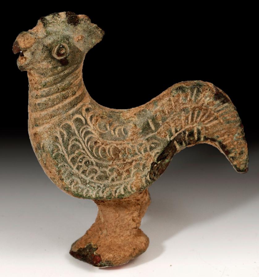 2038   -  ARQUEOLOGÍA. ROMA. Imperio Romano. Figura de gallo (I-II d.C.). Bronce. Altura 4,7 cm.