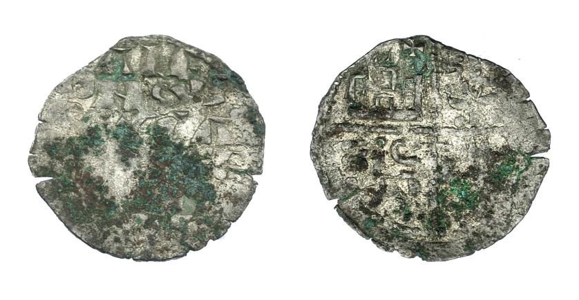 594   -  REINOS DE CASTILLA Y LEÓN. ALFONSO X. Dinero de seis líneas. Marca cruz. VE 0,73 g. 18,8 mm. III-235. BMM-362. Fuertes oxidaciones. MBC. 