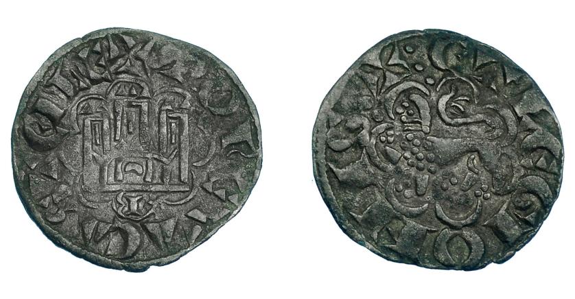 601   -  REINOS DE CASTILLA Y LEÓN. ALFONSO X. Novén-dinero seisén. Burgos. Marca B invertida. VE 0,76 g. 17,2 mm. III-263.1. BMM-394.2. Ligeramente alabeada. MBC. Muy escasa.