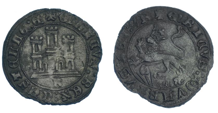 627   -  REINOS DE CASTILLA Y LEÓN. ENRIQUE IV. Maravedí. Marca R. VE 2,27 g. 25,1 mm. III-804. BMM-972. Pequeño vano en anv. EBC-. Rara.