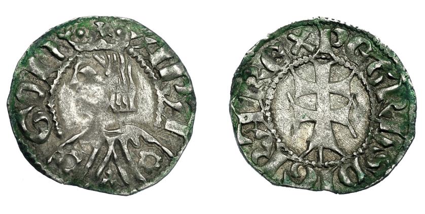 630   -  CORONA DE ARAGÓN. PEDRO EL CEREMONIOSO (1336-1387). Dinero. Aragón. VE 0,92 g. 18 mm. IV-463. MBC+. Muy escasa en esta conservación. 