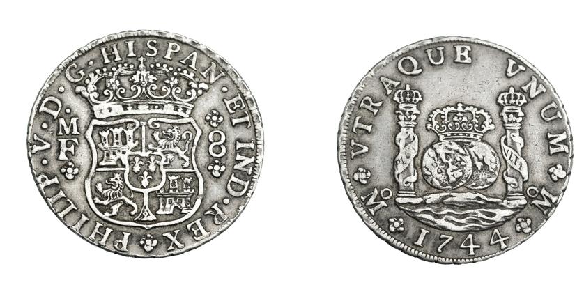 698   -  FELIPE V. 8 reales. 1744. México. MF. VI-1152. MBC.