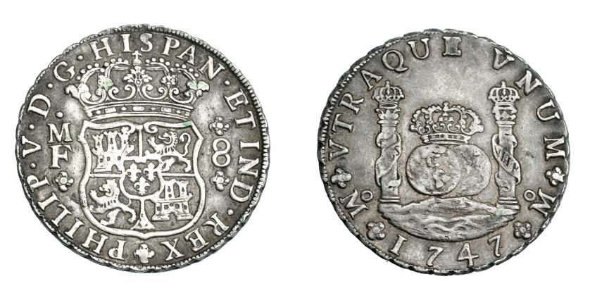 702   -  FELIPE V. 8 reales. 1747. México. MF. VI-1156. MBC.