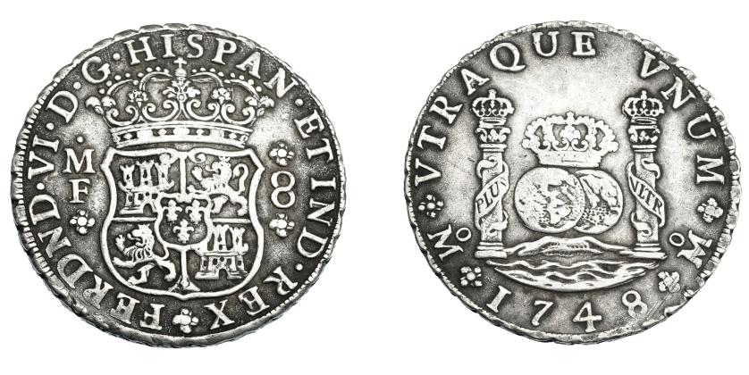 710   -  FERNANDO VI. 8 reales. 1748. México. MF. VI-356. MBC.