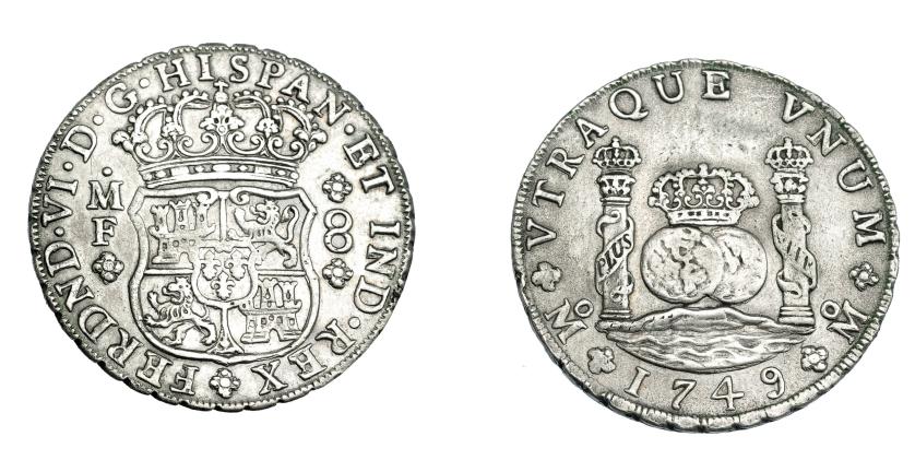 711   -  FERNANDO VI. 8 reales. 1749. México. MF. VI-357. MBC.