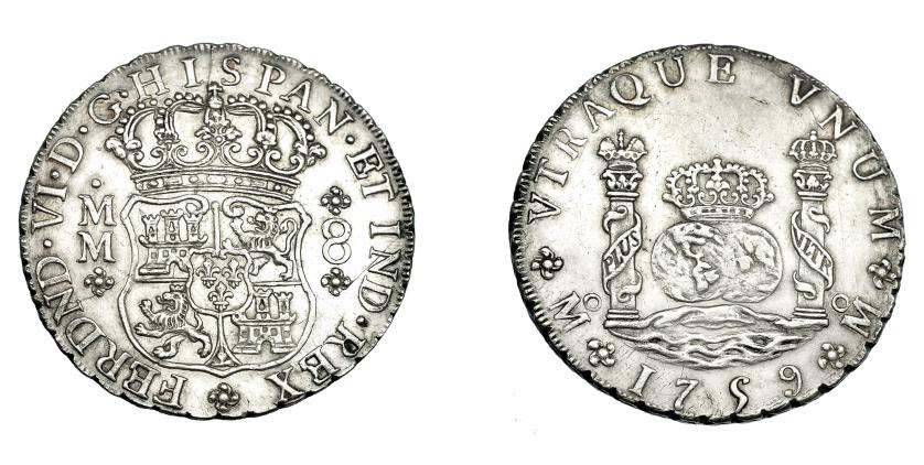 723   -  FERNANDO VI. 8 reales. 1759. México. MM. VI-370. MBC+.