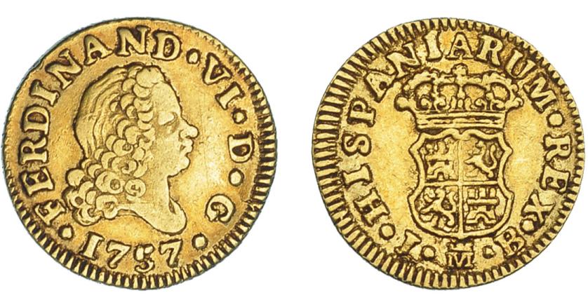 733   -  FERNANDO VI. 1/2 escudo. 1757. Madrid. JB. VI-416. MBC.
