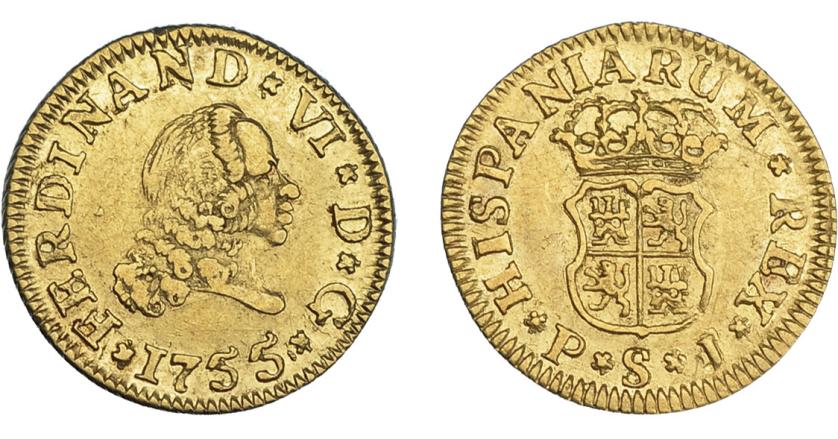 738   -  FERNANDO VI. 1/2 escudo. 1755. Sevilla. PJ. VI-429. MBC+. 