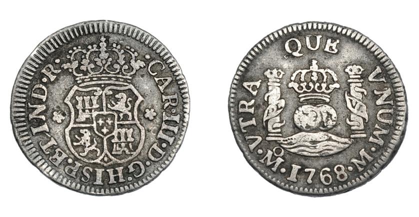 745   -  CARLOS III. 1/2 real. 1768. México. M. VI-165. MBC.