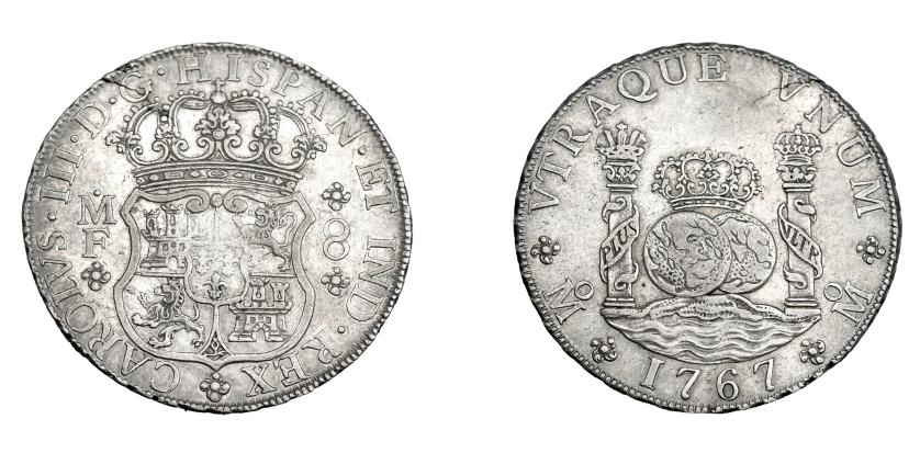 758   -  CARLOS III. 8 reales. 1767. México. MF. VI-925. MBC.