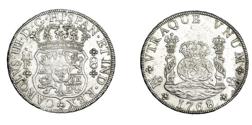 759   -  CARLOS III. 8 reales. 1768. México. MF. VI-926. MBC.