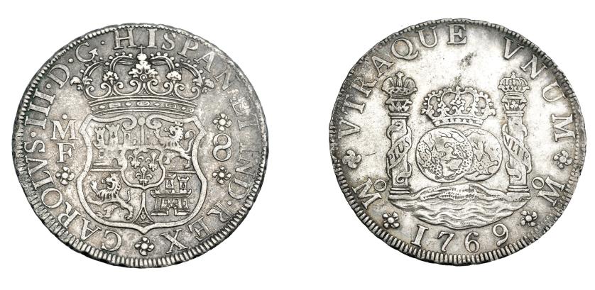 760   -  CARLOS III. 8 reales. 1769. México. MF. VI-927. MBC+/MBC.
