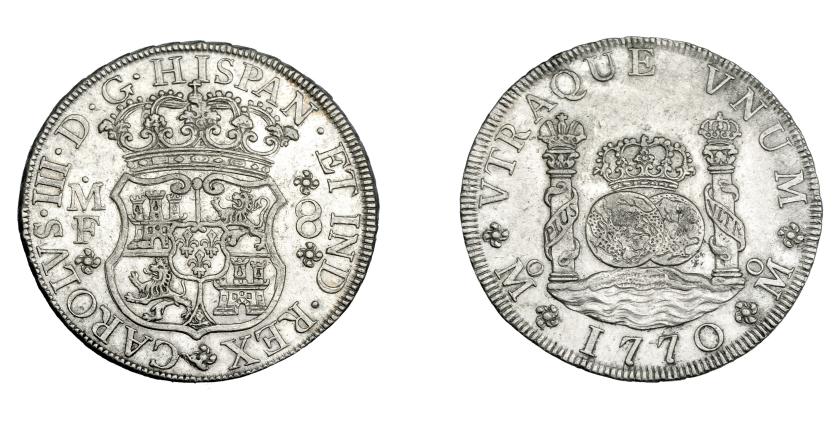 761   -  CARLOS III. 8 reales. 1770. México. MF. VI-928. MBC+/MBC.