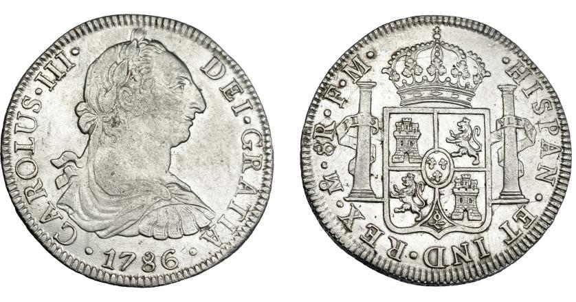 777   -  CARLOS III. 8 reales. 1786. México. FM. VI-951. R.B.O. MBC+.