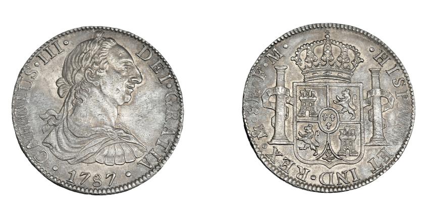 778   -  CARLOS III. 8 reales. 1787. México. FM. VI-952. Ligera pátina. EBC.