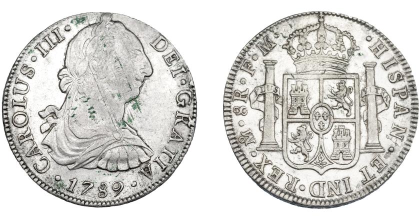 780   -  CARLOS III. 8 reales. 1789. México. FM. VI-954. Leves oxidaciones. MBC.