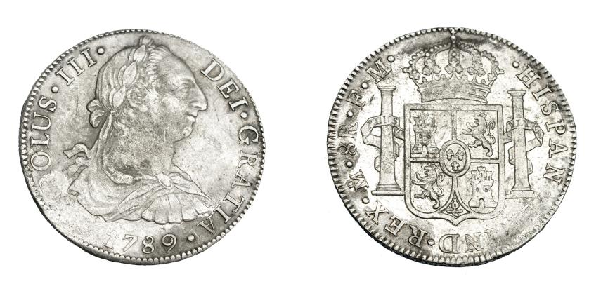 781   -  CARLOS III. 8 reales. 1789. México. FM. VI-954. Vanos. MBC-/MBC.