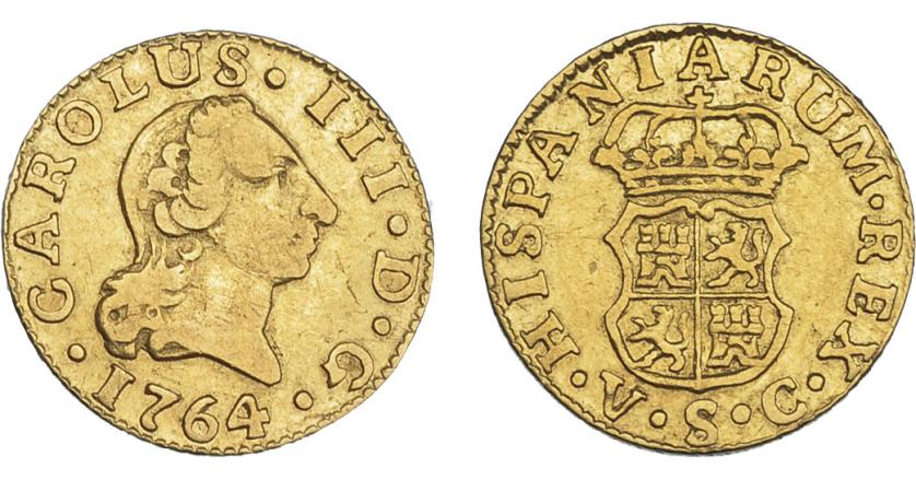 794   -  CARLOS III. 1/2 escudo. 1764. Sevilla. VC. VI-1073. MBC-/MBC. 