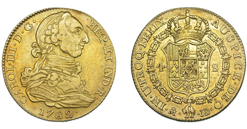 798   -  CARLOS III. 4 escudos. 1782. Madrid. JD. VI-1467. MBC/MBC+. Escasa. 