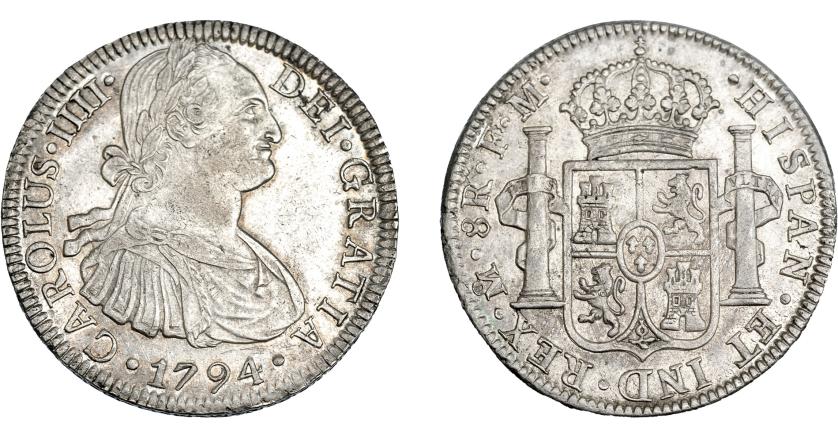 813   -  CARLOS IV. 8 reales. 1794. México. FM. VI-790. R.B.O. MBC+.