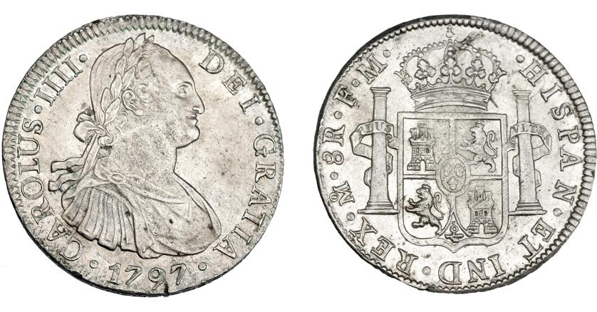 816   -  CARLOS IV. 8 reales. 1797. México. FM. VI-793. R.B.O. MBC+.