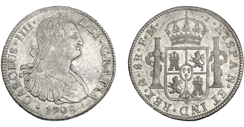 817   -  CARLOS IV. 8 reales. 1798. México. FM. VI-794. R.B.O. MBC/MBC+.