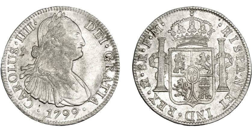 819   -  CARLOS IV. 8 reales. 1799. México. FM. VI-795. R.B.O. MBC+.