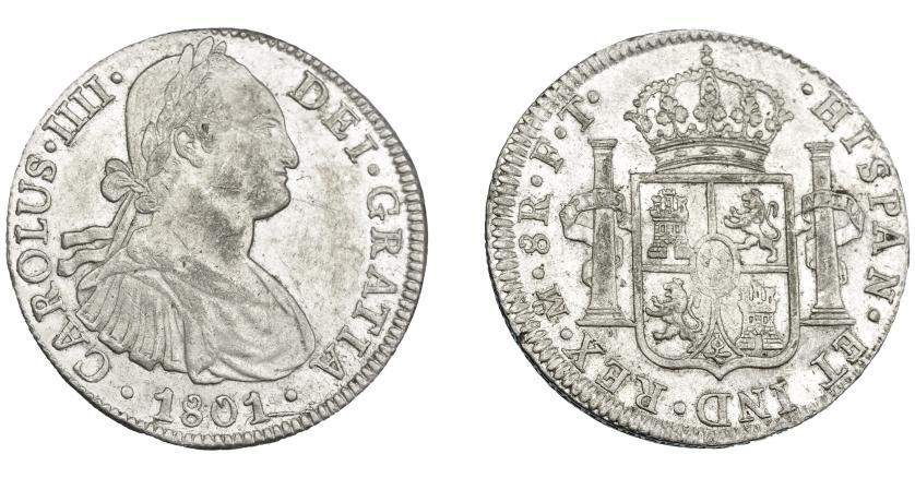 822   -  CARLOS IV. 8 reales. 1801. México. FT. VI-798. R.B.O. MBC+.