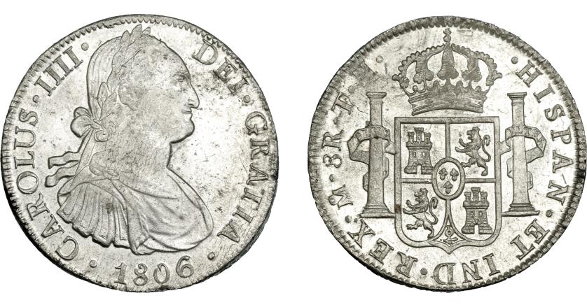 826   -  CARLOS IV. 8 reales. 1806. México. TH. VI-804. B.O. EBC/EBC+.