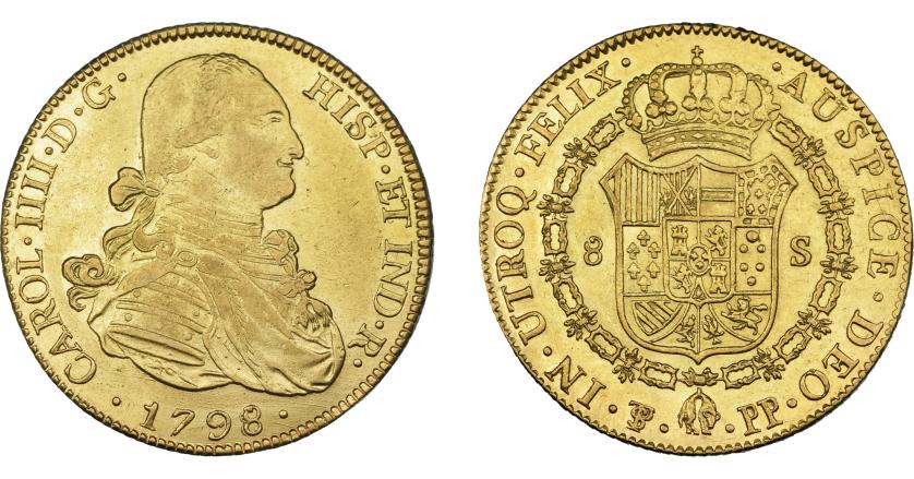 858   -  CARLOS IV. 8 escudos. 1798. Potosí. PP. VI-1401. R.B.O. MBC+/EBC.