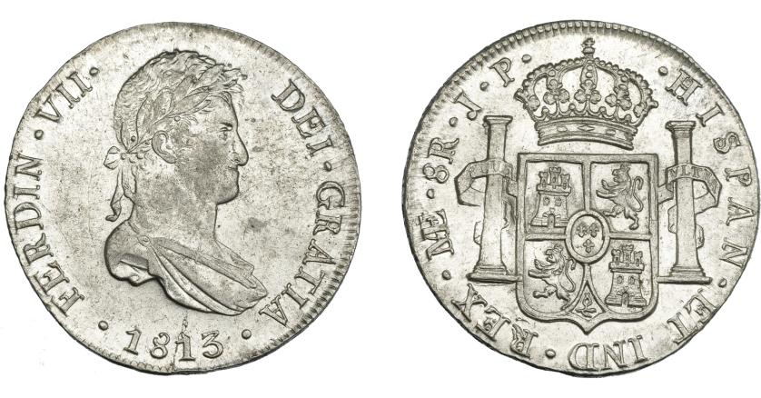 879   -  FERNANDO VII. 8 reales. 1813. Lima. JP. VI-1044. B.O. EBC-/EBC.