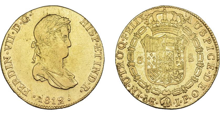 897   -  FERNANDO VII. 8 escudos. 1812. Lima. JP. VI-1464. R.B.O. MBC-/MBC.